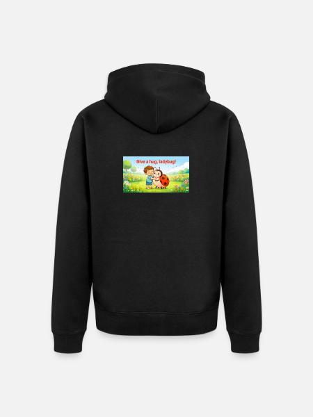 GIB EINE UMARMUNG, LADYBUG, - Unisex Premium Bio Zip Hoodie - Schwarz