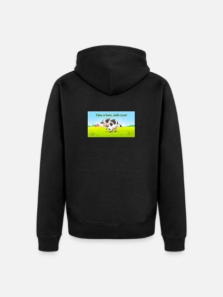 NIMM EINE VERBEUGUNG MILCHKUH - Unisex Premium Bio Zip Hoodie - Schwarz
