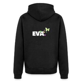 Vornamen Eva - Unisex Premium Bio Zip Hoodie - Schwarz - Hinten - Nico (187cm)