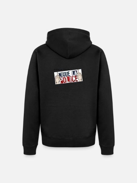 Fick die Polizei - Unisex Premium Bio Zip Hoodie - Schwarz