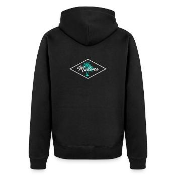 Mallorca Palm Tree Magic - Unisex Premium Organic Zip Hoodie - black - Back - Nico (187cm)