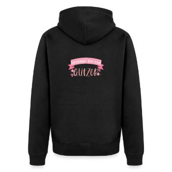 Fahrrad Rennrad Sport Radsport Glitzer Geschenk - Unisex Premium Bio Zip Hoodie - Schwarz - Hinten - Nico (187cm)