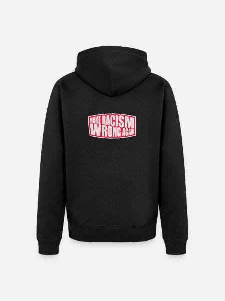 make racism wrong again - Unisex Premium Organic Zip Hoodie - black