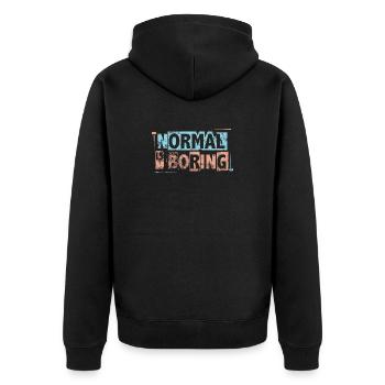 Normal Is Boring - Autism Awareness Puzzle Pieces - Unisex Premium Organic Zip Hoodie - black - Back - Nico (187cm)
