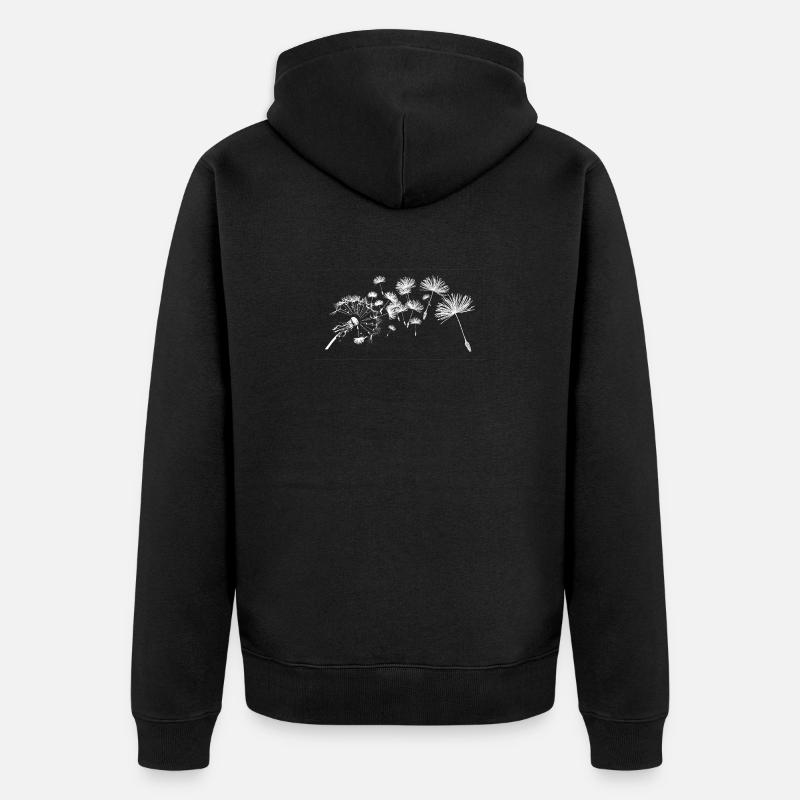 Fleurs de pissenlit commun - Veste à capuche bio Premium Unisexe - noir