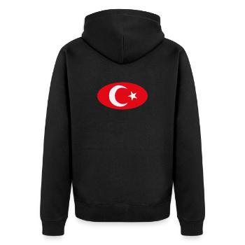Drapeau Turkiye Turc Ovale - Veste à capuche bio Premium Unisexe - noir - Dos - Nico (187cm)