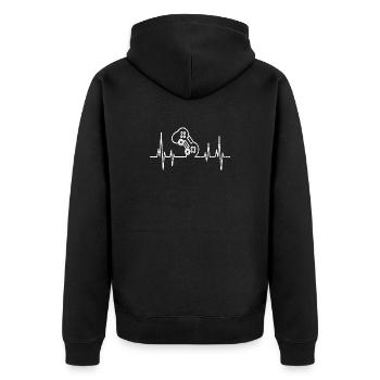 Gamer Heartbeat Gamer Heartbeat Gift - Unisex Premium Organic Zip Hoodie - black - Back - Nico (187cm)