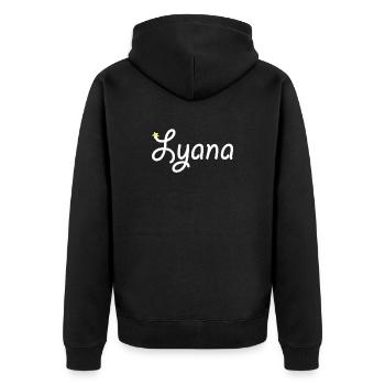 Susan - Unisex Premium Bio Zip Hoodie - Schwarz - Hinten - Nico (187cm)