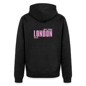 London Pink Bold Typography - Unisex Premium Organic Zip Hoodie - black - Back - Nico (187cm)