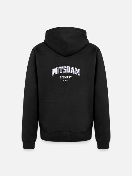 Potsdam Germany College Emblem - Unisex Premium Organic Zip Hoodie - black