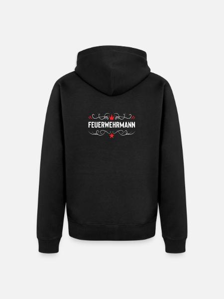 Feuerwehrmann Feuerwehr - Unisex Premium Bio Zip Hoodie - Schwarz