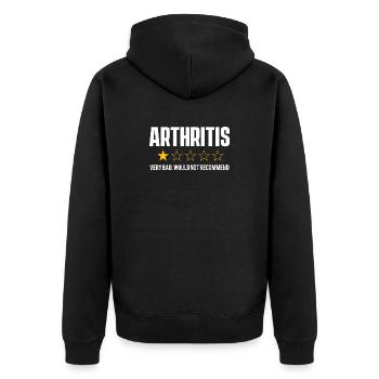 Arthritis Very Bad Rheumatoid Warrior - Unisex Premium Organic Zip Hoodie - black - Back - Nico (187cm)