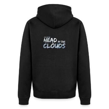 Head in the Clouds by Daydreamers - Unisex Premium Organic Zip Hoodie - black - Back - Nico (187cm)