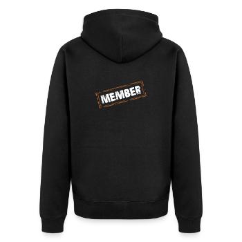 member - Unisex Premium Bio Zip Hoodie - Schwarz - Hinten - Nico (187cm)