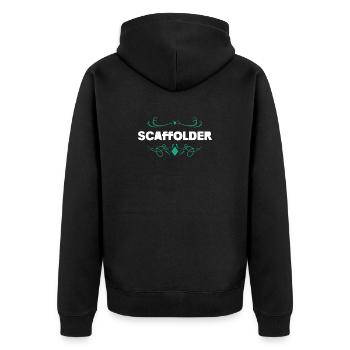 Style d’ornement vintage SCAFFOLDER - Veste à capuche bio Premium Unisexe - noir - Dos - Nico (187cm)