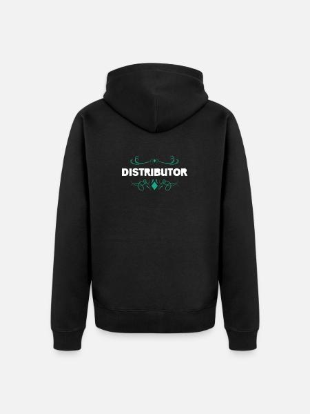 Distributor Ornament-Logo mit Barock-Details - Unisex Premium Bio Zip Hoodie - Schwarz