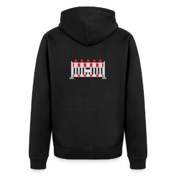 Bau - Unisex Premium Bio Zip Hoodie - Schwarz - Hinten - Nico (187cm)