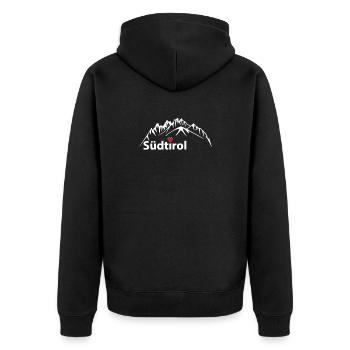 Die Dolomiten, Berge Südtirol  - Unisex Premium Bio Zip Hoodie - Schwarz - Hinten - Nico (187cm)