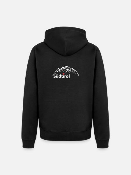 Die Dolomiten, Berge Südtirol - Unisex Premium Bio Zip Hoodie - Schwarz