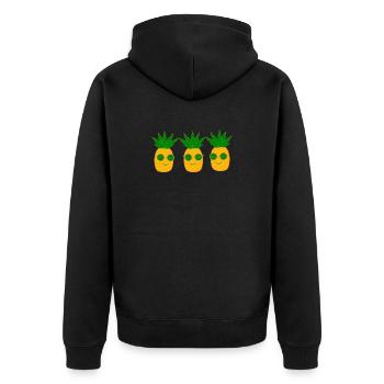 Pineapple with sunglasses summer t-shirt - Unisex Premium Organic Zip Hoodie - black - Back - Nico (187cm)