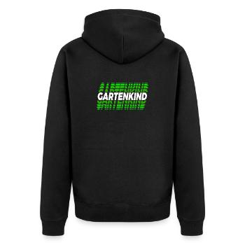 Gartenkind Design - Unisex Premium Bio Zip Hoodie - Schwarz - Hinten - Nico (187cm)