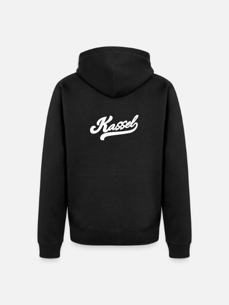 Kassel Retro - Unisex Premium Organic Zip Hoodie - black