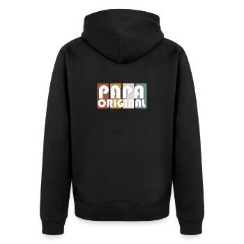 Ursprünglicher Vater - Unisex Premium Bio Zip Hoodie - Schwarz - Hinten - Nico (187cm)