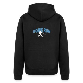 HOME RUN - Unisex Premium Bio Zip Hoodie - Schwarz - Hinten - Nico (187cm)
