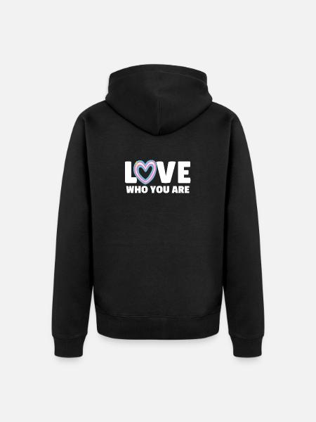 Transgender. Liebe, wer du bist - Unisex Premium Bio Zip Hoodie - Schwarz