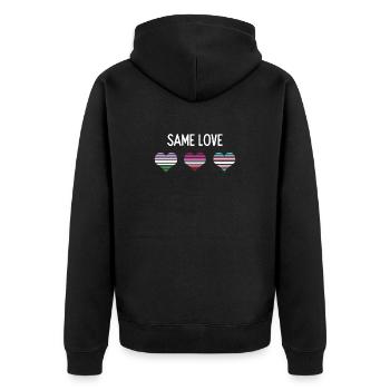 LGBTQ Pride Month - Same Love - Unisex Premium Organic Zip Hoodie - black - Back - Nico (187cm)