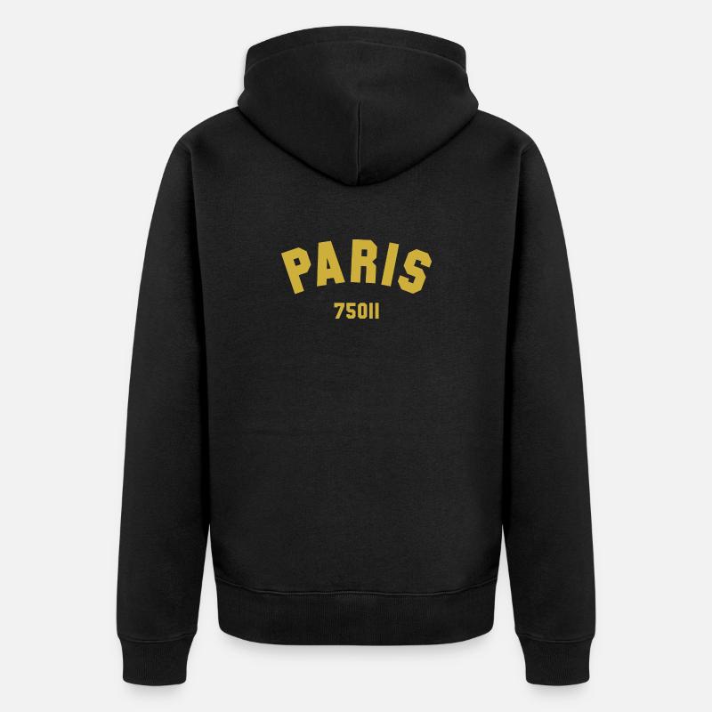 11e arrondissement de PARIS - Veste à capuche bio Premium Unisexe - noir