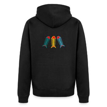 POISSON. POISSON D'AVRIL. VACANCES. ETE. HUMOUR - Veste à capuche bio Premium Unisexe - noir - Dos - Nico (187cm)