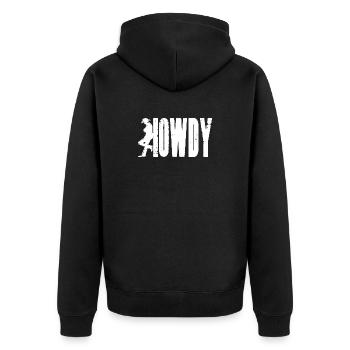 HOWDY Cowboy - Veste à capuche bio Premium Unisexe - noir - Dos - Nico (187cm)