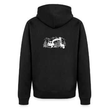 Excavator Silhouette Construction Equipment Operator Work - Unisex Premium Organic Zip Hoodie - black - Back - Nico (187cm)
