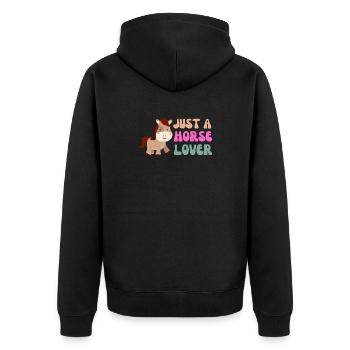 Whimsical Horse Lover Illustration - Unisex Premium Organic Zip Hoodie - black - Back - Nico (187cm)