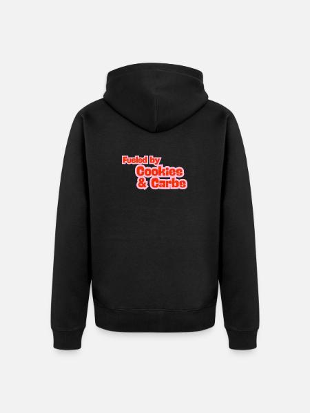 Fueled by Cookies & Carbs - Unisex Premium Organic Zip Hoodie - black