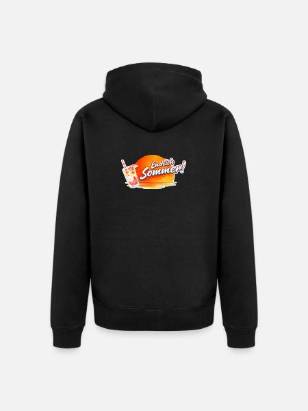 Finally Summer Sun Drink Graphic - Unisex Premium Organic Zip Hoodie - black