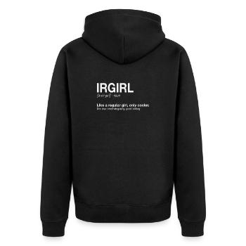 FTIR Infrared Spectroscopy Girl Chemistry - Unisex Premium Organic Zip Hoodie - black - Back - Nico (187cm)