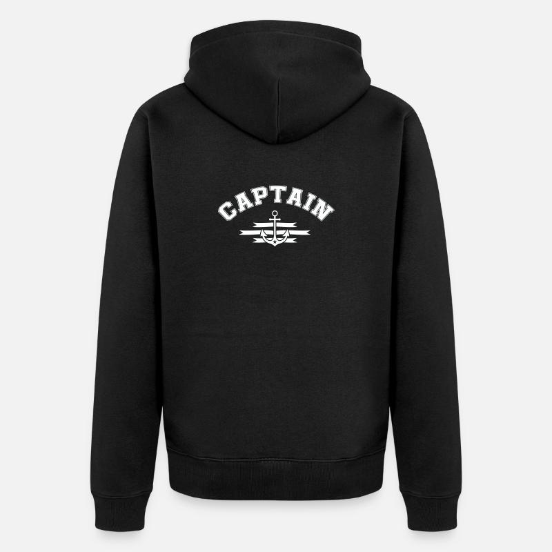 Emblème de l’ancre du capitaine - Veste à capuche bio Premium Unisexe - noir
