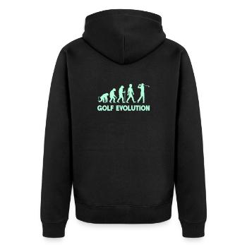 Golf Evolution Silhouettes - Veste à capuche bio Premium Unisexe - noir - Dos - Nico (187cm)