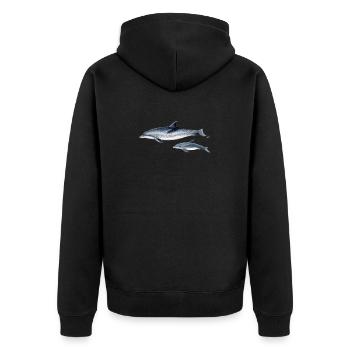 Repéré Dolphin - Dauphin tacheté - Dauphin tacheté - Veste à capuche bio Premium Unisexe - noir - Dos - Nico (187cm)