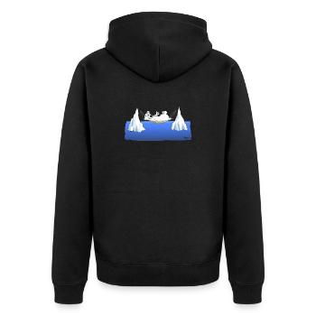 Eisberg Chillen - Unisex Premium Bio Zip Hoodie - Schwarz - Hinten - Nico (187cm)