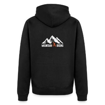 Mountainbiken - Unisex Premium Bio Zip Hoodie - Schwarz - Hinten - Nico (187cm)