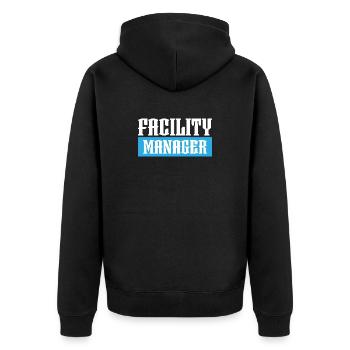 facility manager tshirt black - Unisex Premium Organic Zip Hoodie - black - Back - Nico (187cm)