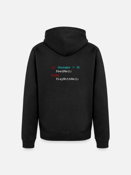 Wenn Hunger mich füttert, sonst spiel mit mir - JavaScript - Unisex Premium Bio Zip Hoodie - Schwarz