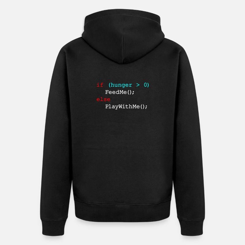 Wenn Hunger mich füttert, sonst spiel mit mir - JavaScript - Unisex Premium Bio Zip Hoodie - Schwarz
