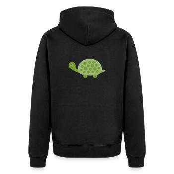 Schildkröten Schildkröten - Unisex Premium Bio Zip Hoodie - Schwarz - Hinten - Nico (187cm)