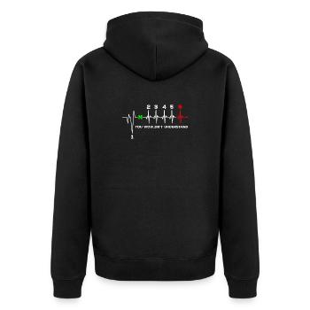 EKG-Impuls, den Sie nicht verstehen würden - Unisex Premium Bio Zip Hoodie - Schwarz - Hinten - Nico (187cm)