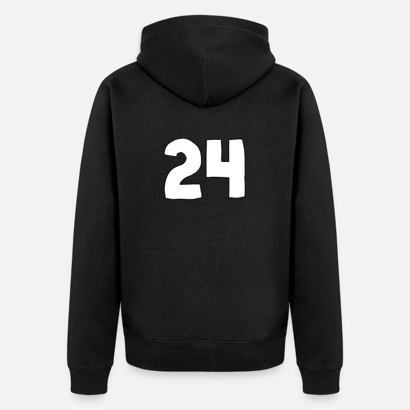 24 schwarzer rahmen - Unisex Premium Bio Zip Hoodie - Schwarz