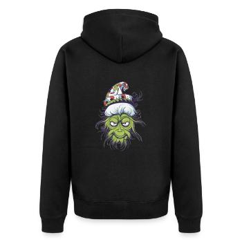 Christmas Gnom Weihnachten - Unisex Premium Bio Zip Hoodie - Schwarz - Hinten - Nico (187cm)